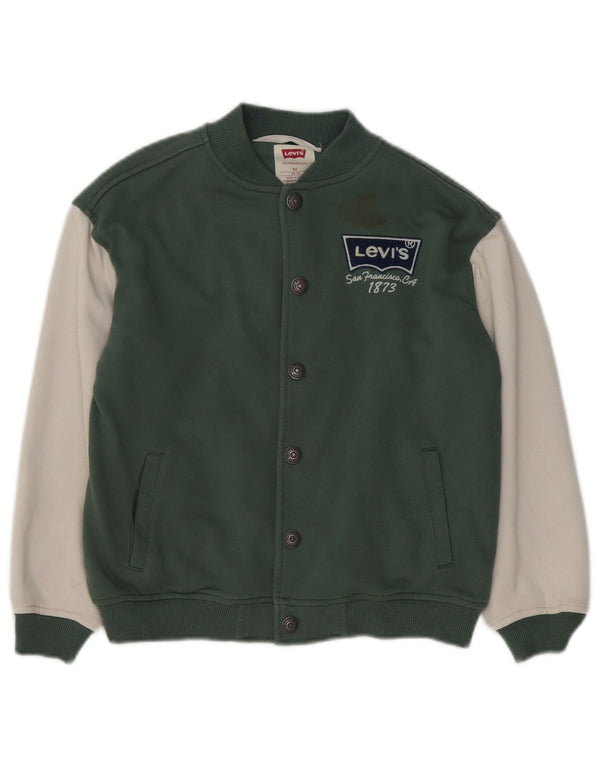 Levi's Graphic Varsity-Jacke für Jungen, 7–8 Jahre, grüne Farbblock-Baumwolle