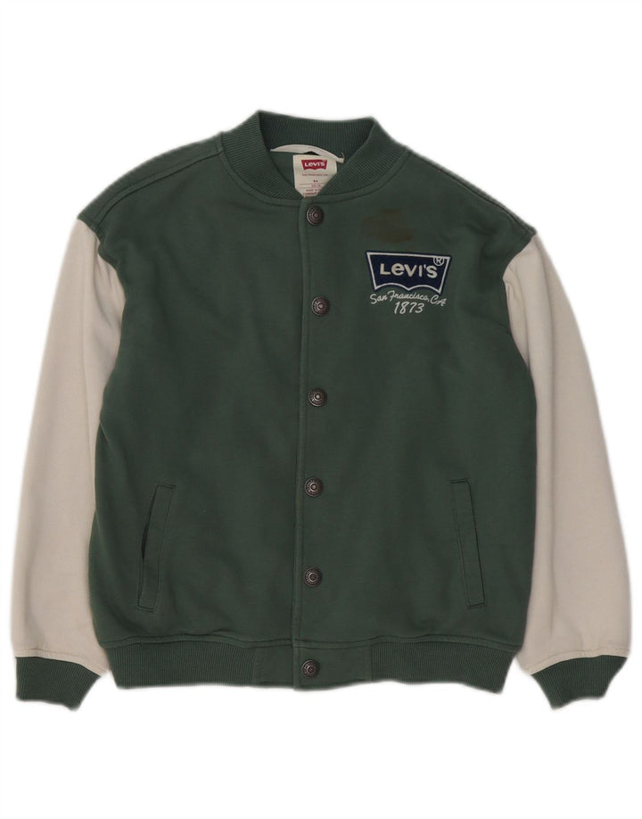 Levi's Graphic Varsity-Jacke für Jungen, 7–8 Jahre, grüne Farbblock-Baumwolle