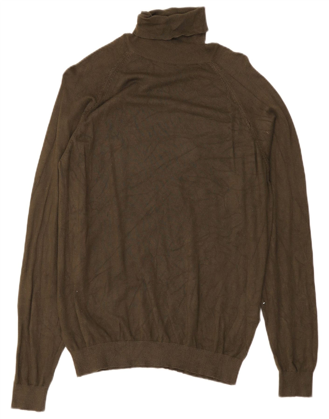 Zara Damen-Pullover mit Rollkragen, UK 14, mittelgrüne Viskose