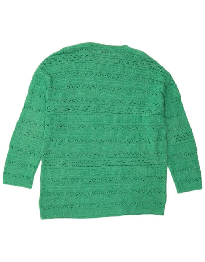 Benetton Damen Longline-Pullover mit Rundhalsausschnitt, Gr. 10, Größe S, Grün