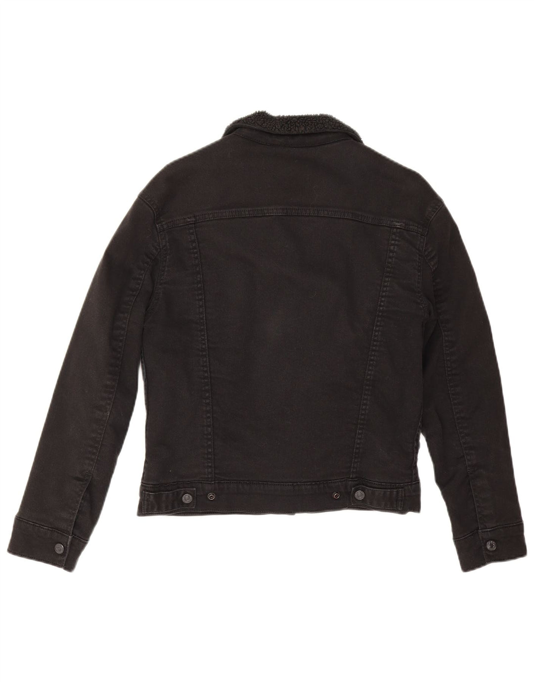 Levi's Damen Sherpa Jeansjacke UK 6 XS Schwarz Baumwolle