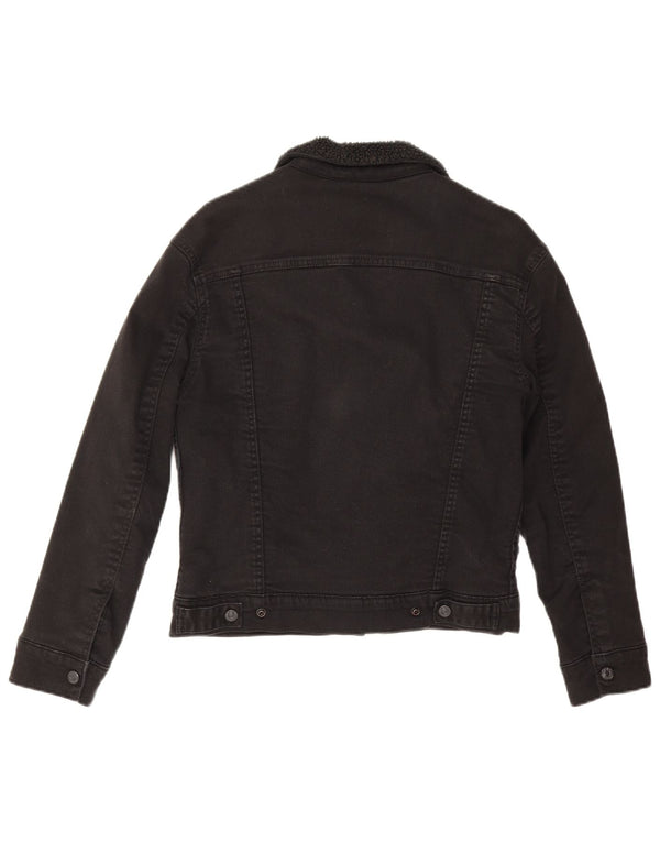 Levi's Damen Sherpa Jeansjacke UK 6 XS Schwarz Baumwolle