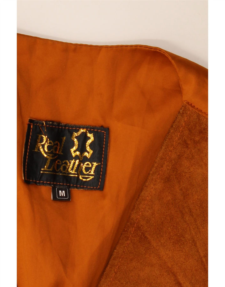 Vintage Herren Wildlederweste Mittelbraunes Leder