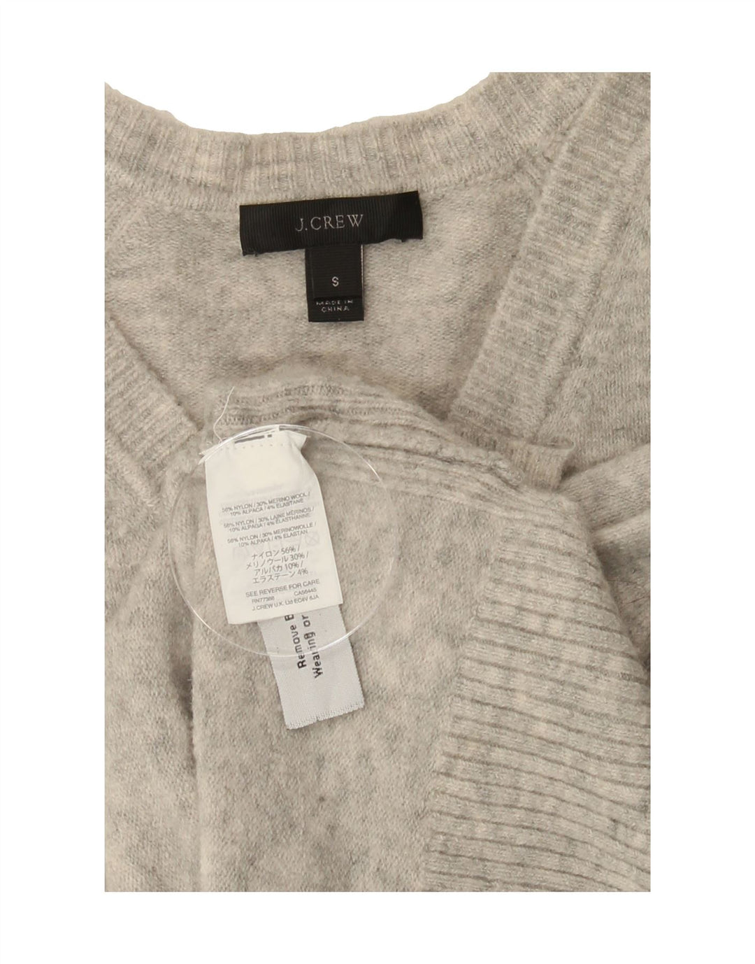 J. CREW Womens Oversized V-Neck Jumper Sweater UK 10 Small Grey Flecked Vintage J. Crew and Second-Hand J. Crew from Messina Hembry 