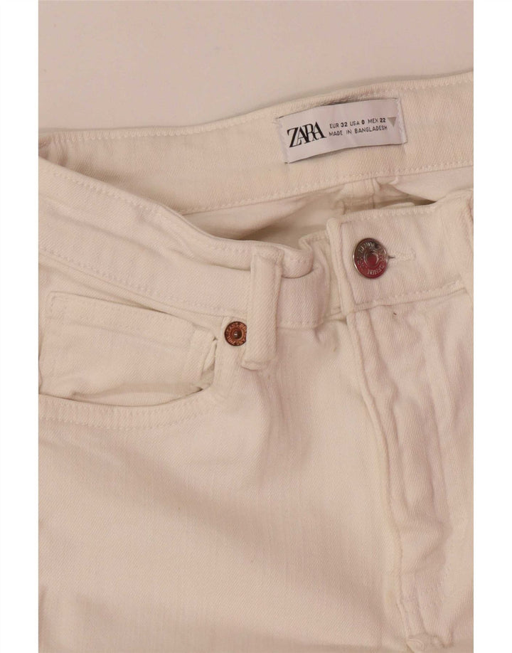 Zara Damen Schlagjeans EU 32 2XS W22 L26 Weiß