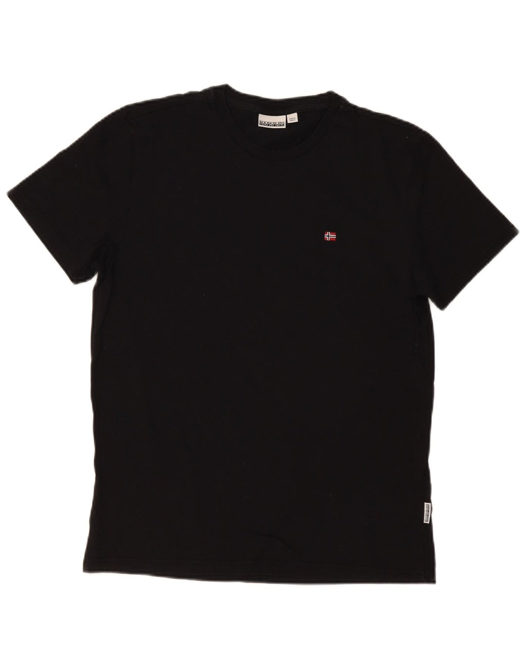 Napapijri Herren T-Shirt Top Medium Schwarz Baumwolle