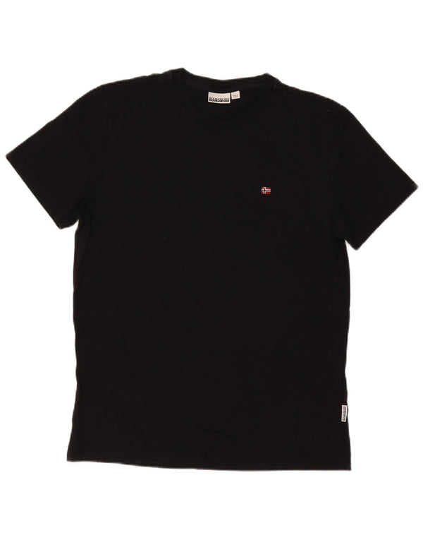 Napapijri Herren T-Shirt Top Medium Schwarz Baumwolle