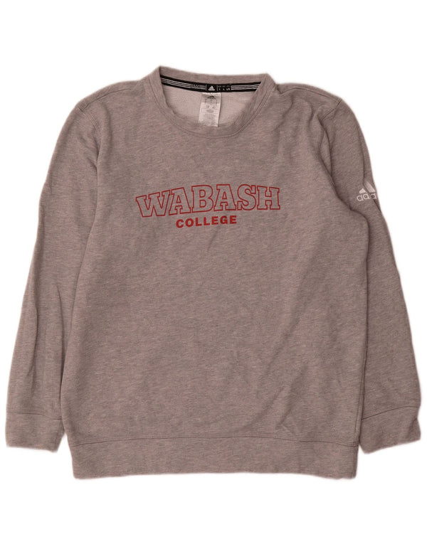 Adidas Herren Grafik-Sweatshirt-Pullover, große graue Baumwolle