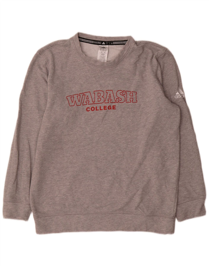Adidas Herren Grafik-Sweatshirt-Pullover, große graue Baumwolle