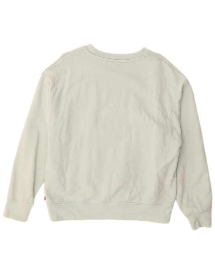 Levi's Damen Grafik-Sweatshirt-Pullover UK 14 Mitteltürkis Baumwolle