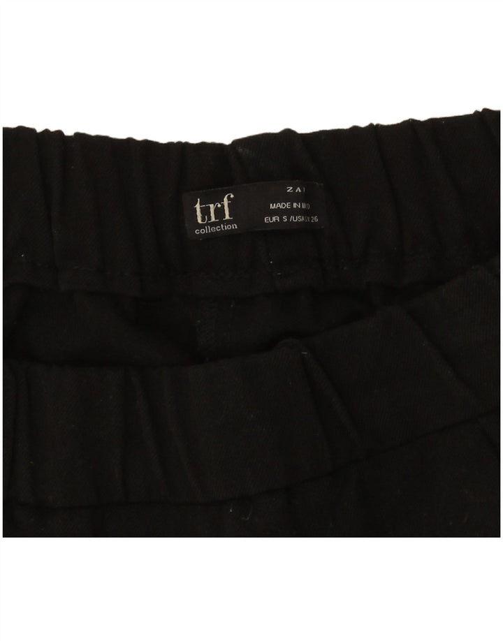 Schmale, verkürzte Hose für Damen von Zara, Größe S, W26, L24, Schwarz