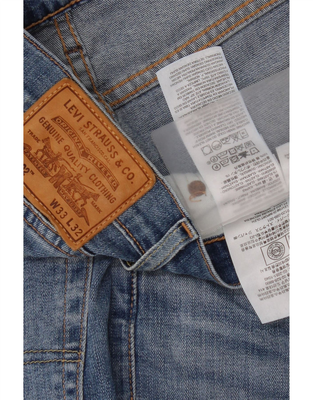 Levi's Herren 502 Tapered Jeans W33 L26 Blaue Baumwolle