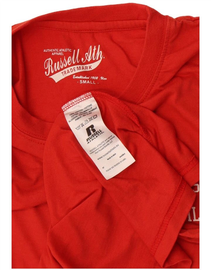 Russell Athletic Herren-T-Shirt mit Grafik, Größe S, Rot, Baumwolle