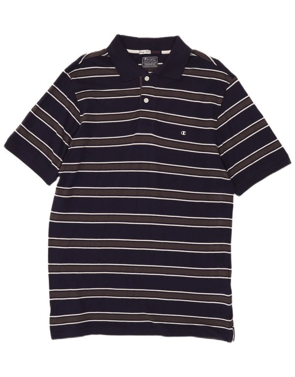 Champion Herren-Poloshirt mit einfacher Passform, groß, marineblau, gestreift, Baumwolle
