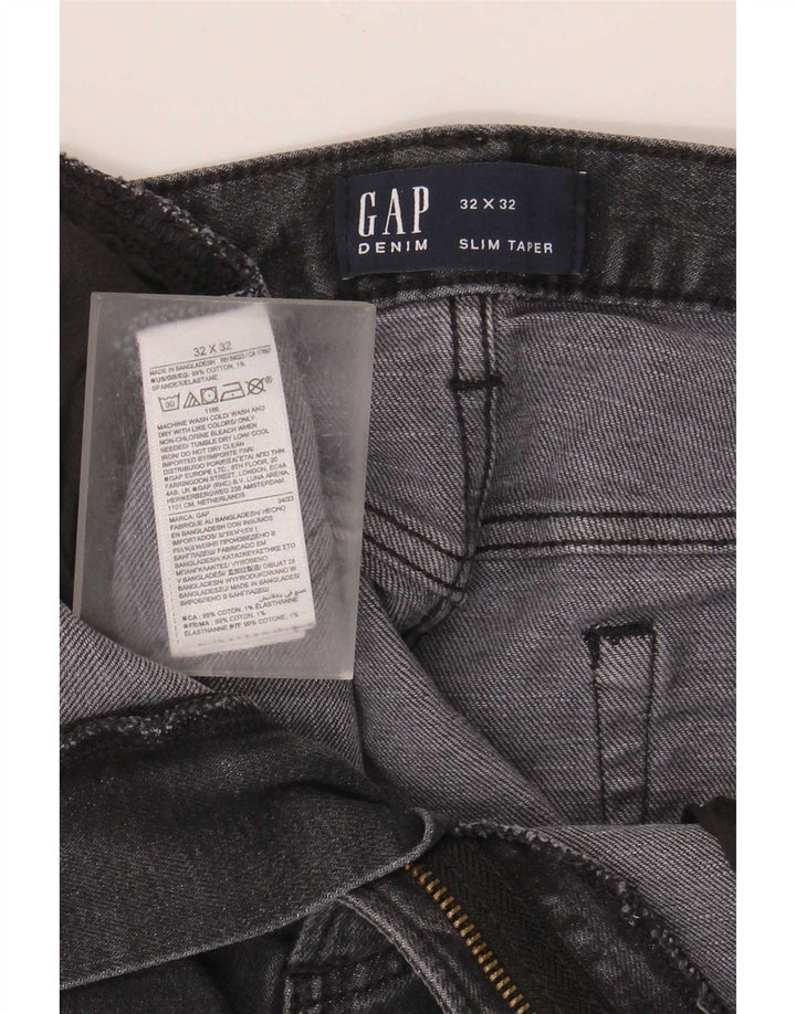 Gap Herren Slim Tapered Jeans W32 L32 Schwarze Baumwolle