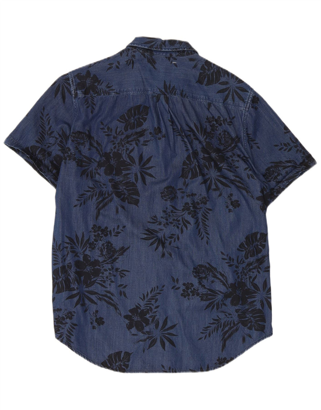 Superdry Herren-Kurzarmhemd, groß, blaues Blumenmuster, Viskose