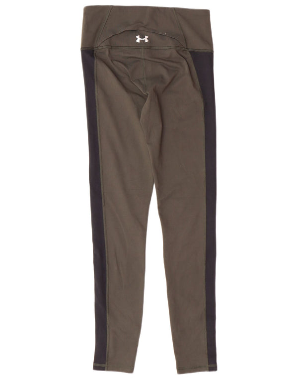 UNDER ARMOUR Damen Leggings UK 10 Small Khaki Colourblock Polyester