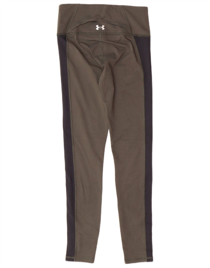 UNDER ARMOUR Damen Leggings UK 10 Small Khaki Colourblock Polyester