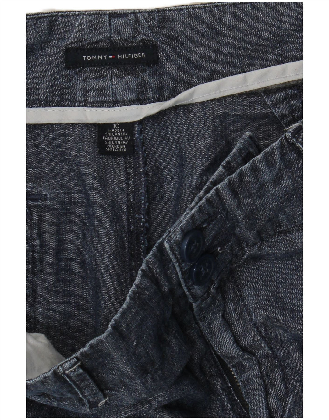TOMMY HILFIGER Damen Chino-Shorts US 10 Large W36 Marineblau