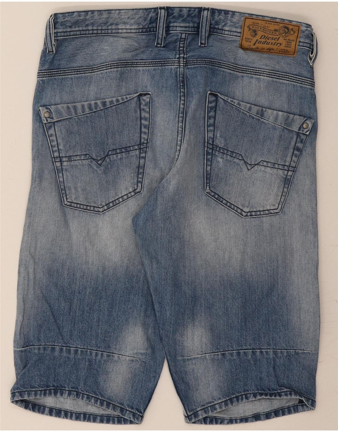 DIESEL Mens Distressed Denim Shorts  W31 Medium Blue Cotton Vintage Diesel and Second-Hand Diesel from Messina Hembry 