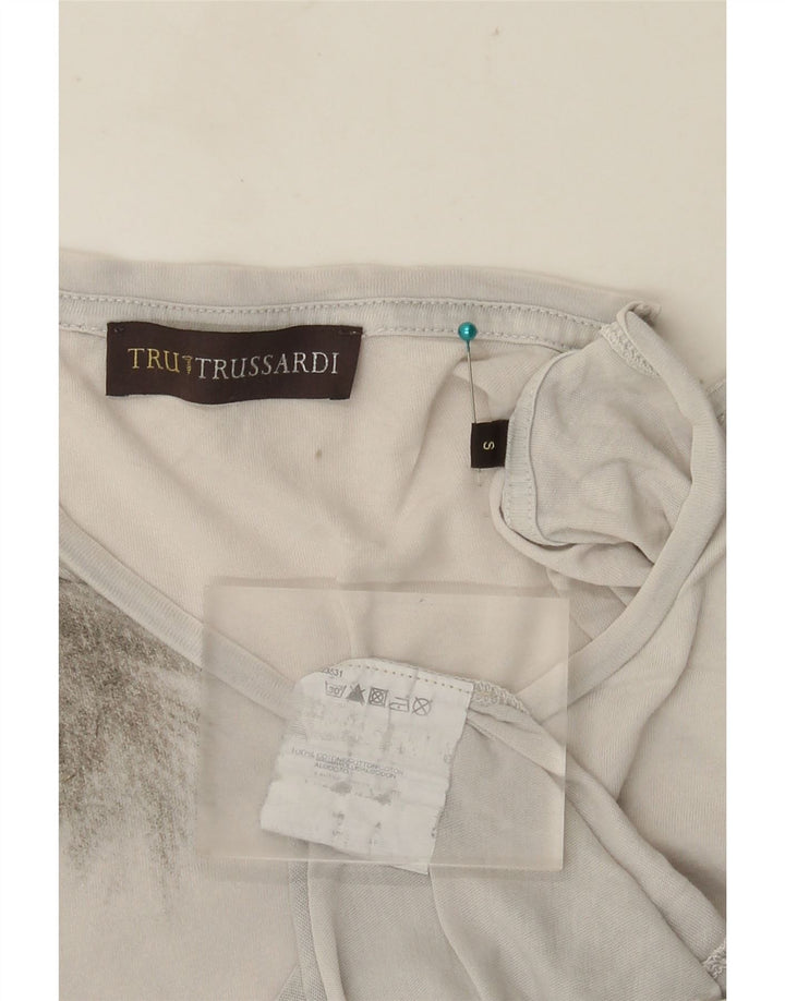 TRUSSARDI Herren-T-Shirt mit Grafik, Größe S, Grau, Baumwolle