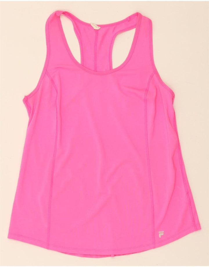 FILA Womens Vest Top UK 12 Medium Pink Polyester