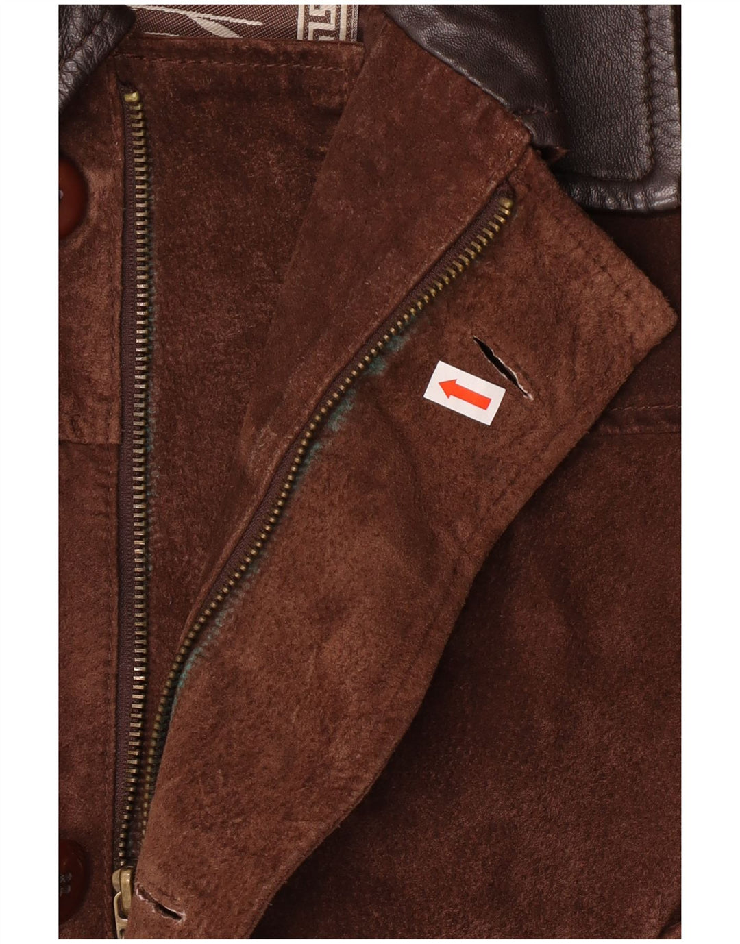 Compagnia Herren-Windbreaker-Mantel aus Wildleder, Größe 50, großes braunes Leder