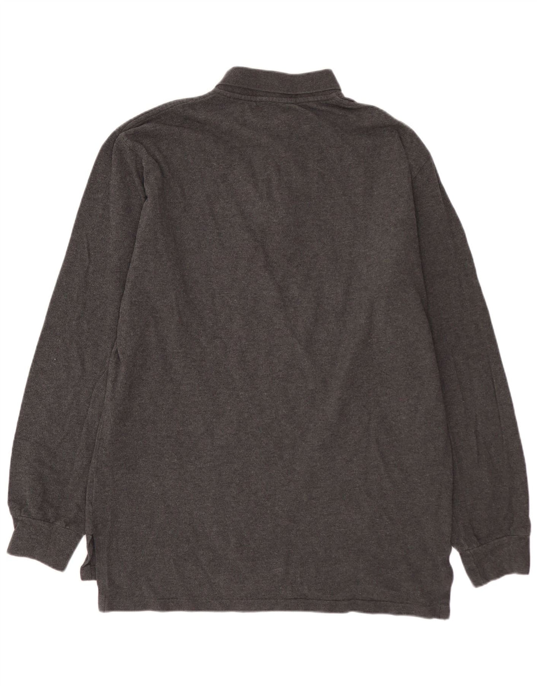 POLO RALPH LAUREN Herren-Langarm-Poloshirt aus mittelgrauer Baumwolle