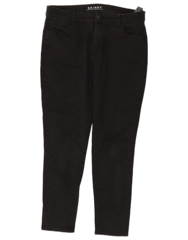 Marks & Spencer Damen Skinny Jeans UK 14 Large W34 L27 Schwarze Baumwolle