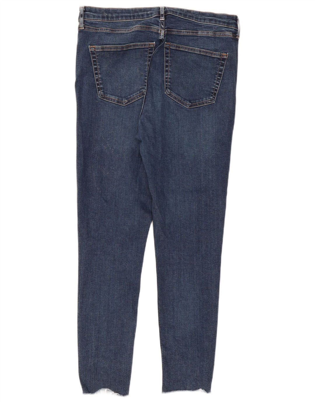 Topshop Damen Skinny Jeans W34 L28 Marineblaue Baumwolle