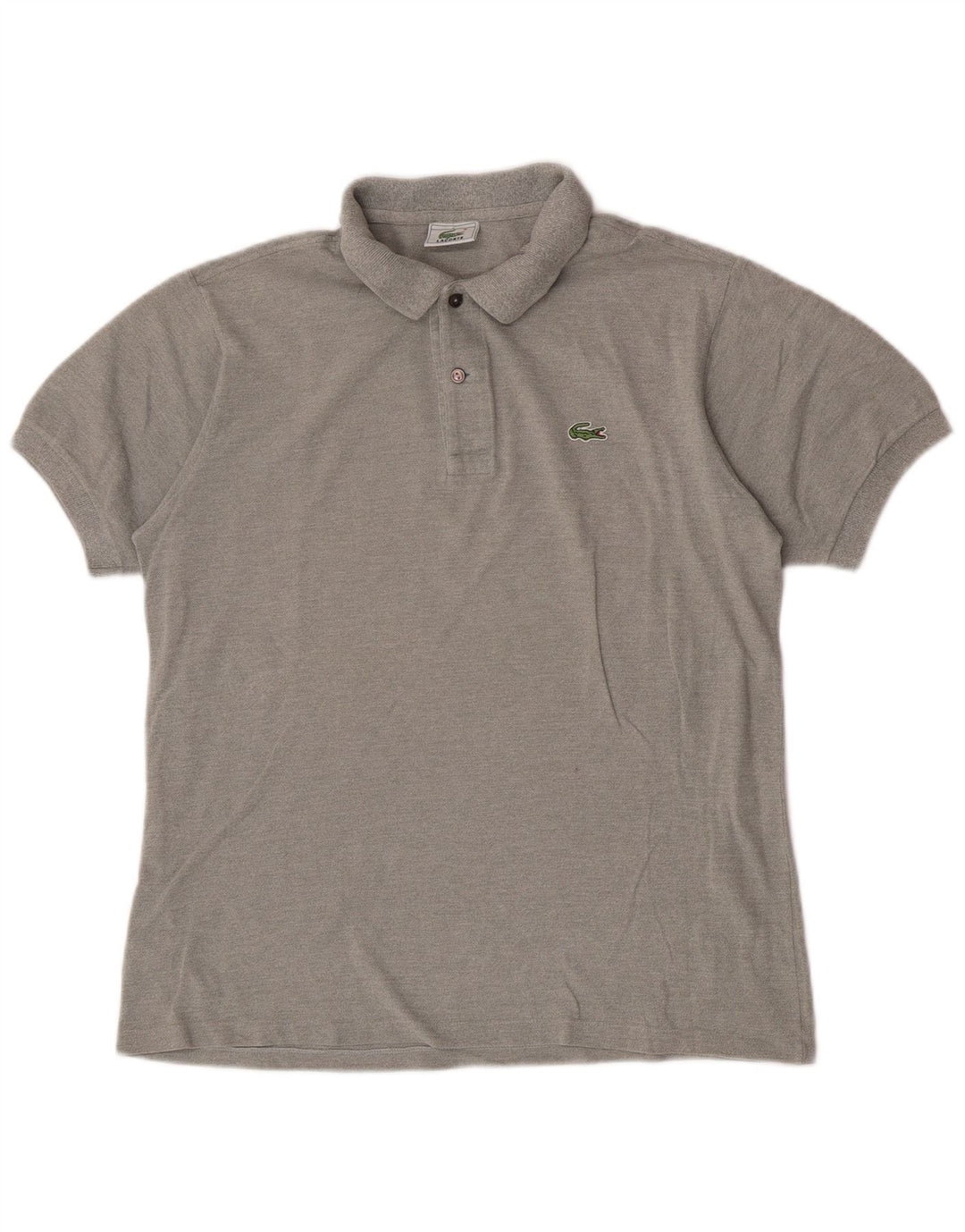 Lacoste Herren-Poloshirt, Größe 4, mittelgraue Baumwolle