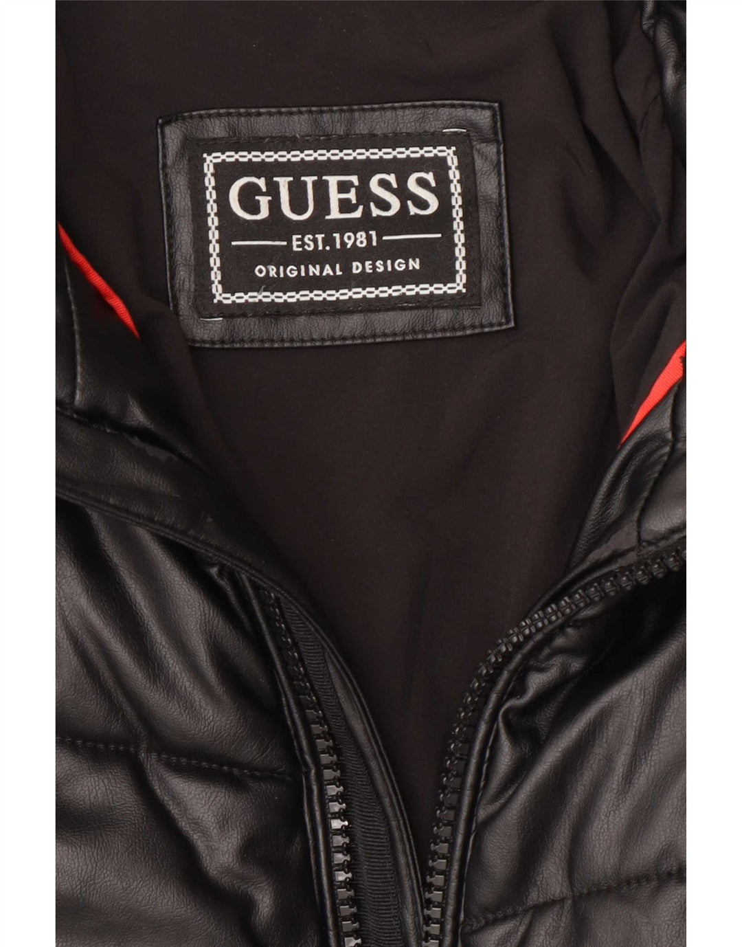 Guess Herren-Jacke aus Kunstleder, gepolstert, EU 48, mittelschwarz, Polyurethan