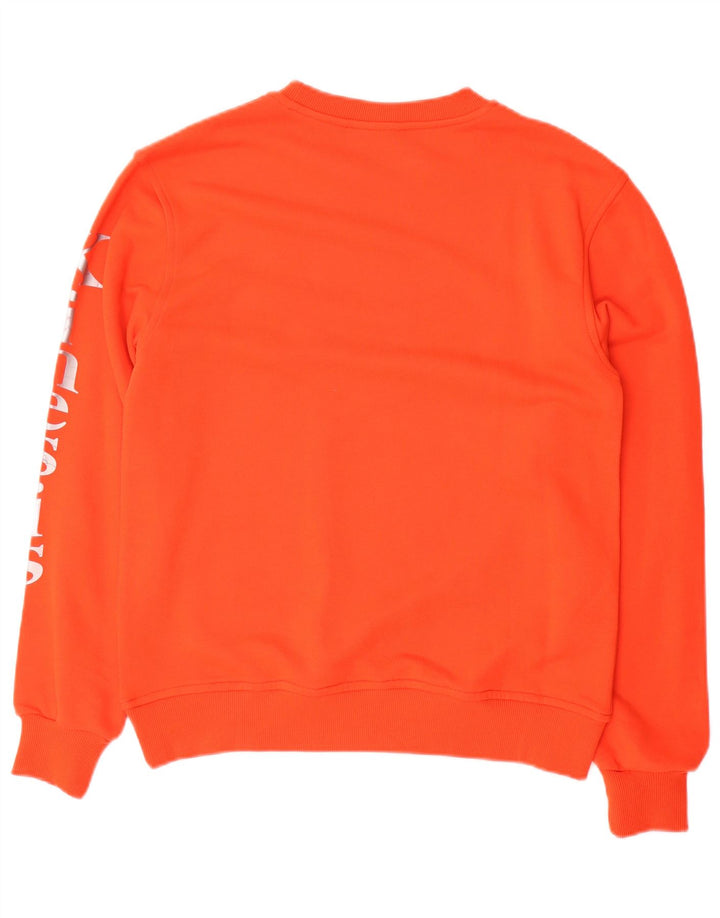 FILA Herren Grafik-Sweatshirt-Pullover XS Orange Colourblock Baumwolle