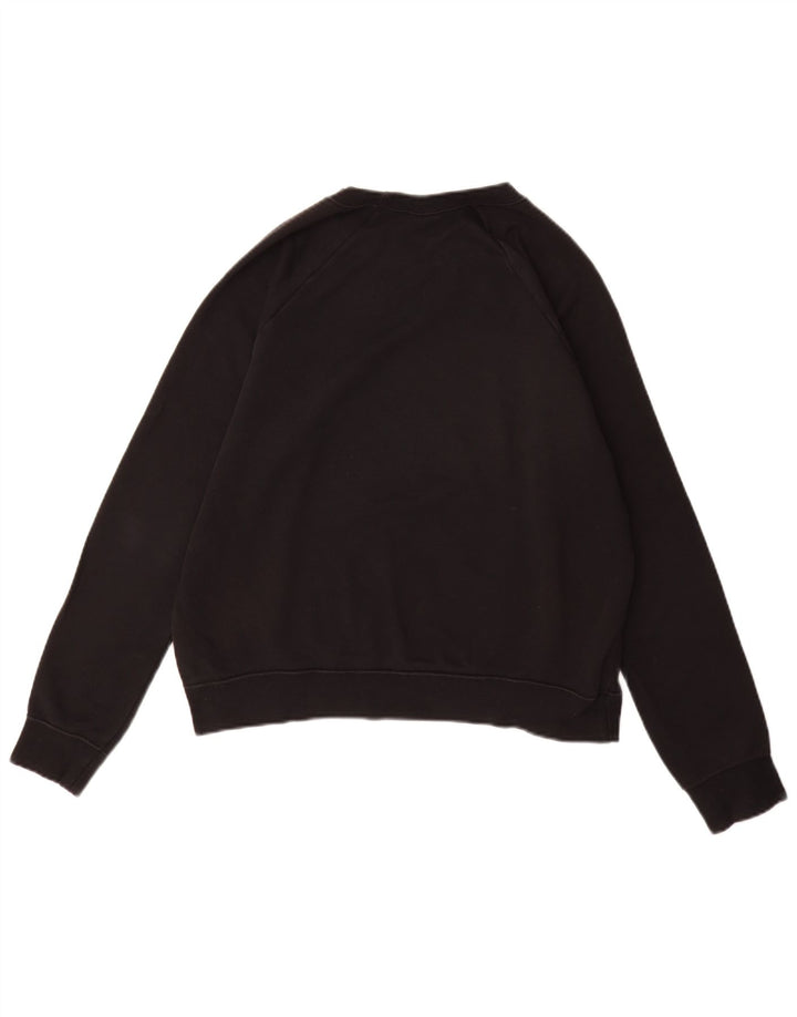 NIKE Damen-Sweatshirt-Pullover UK 14 Mittelschwarze Baumwolle