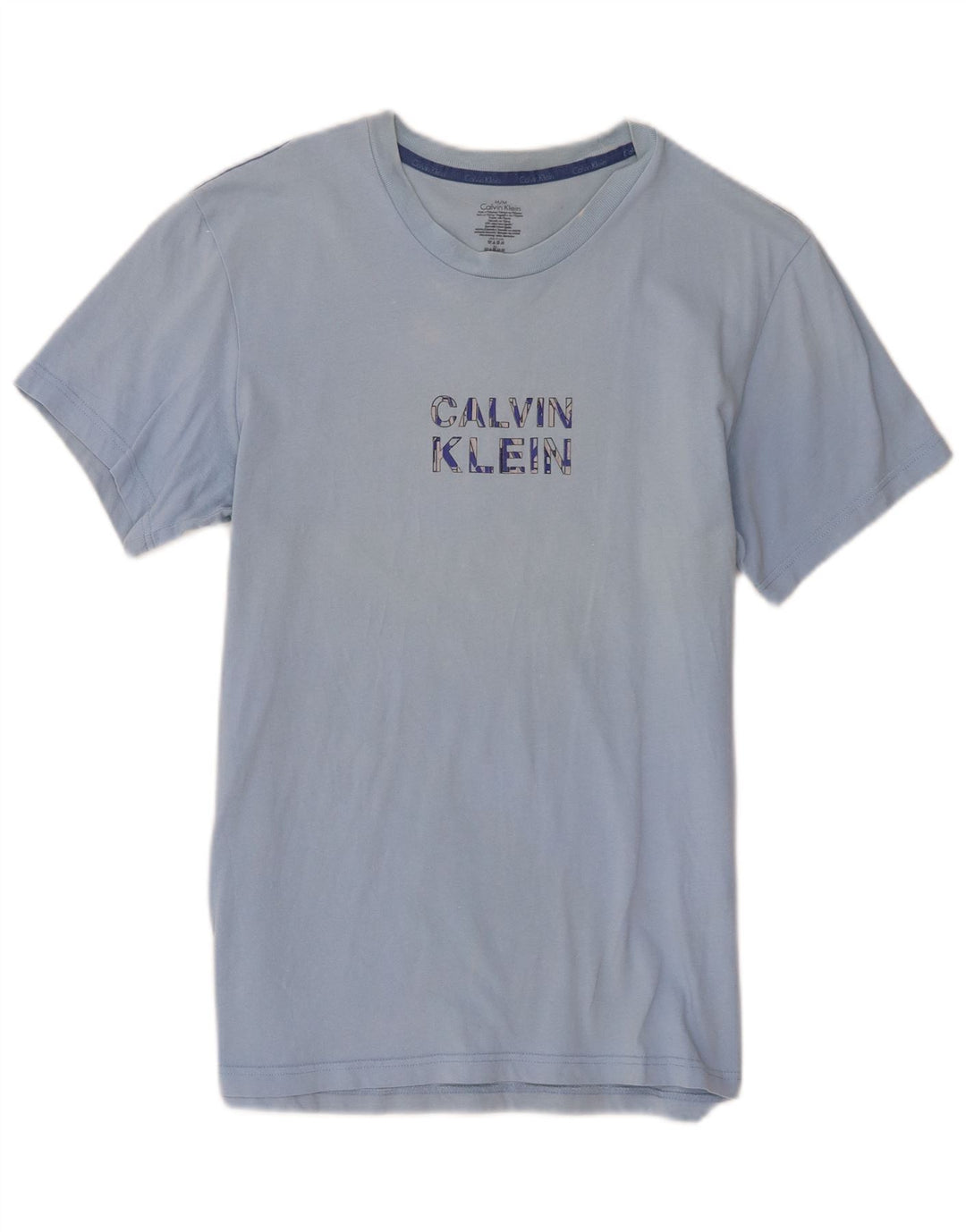 Calvin Klein Herren-T-Shirt mit Grafik, mittelblaue Baumwolle