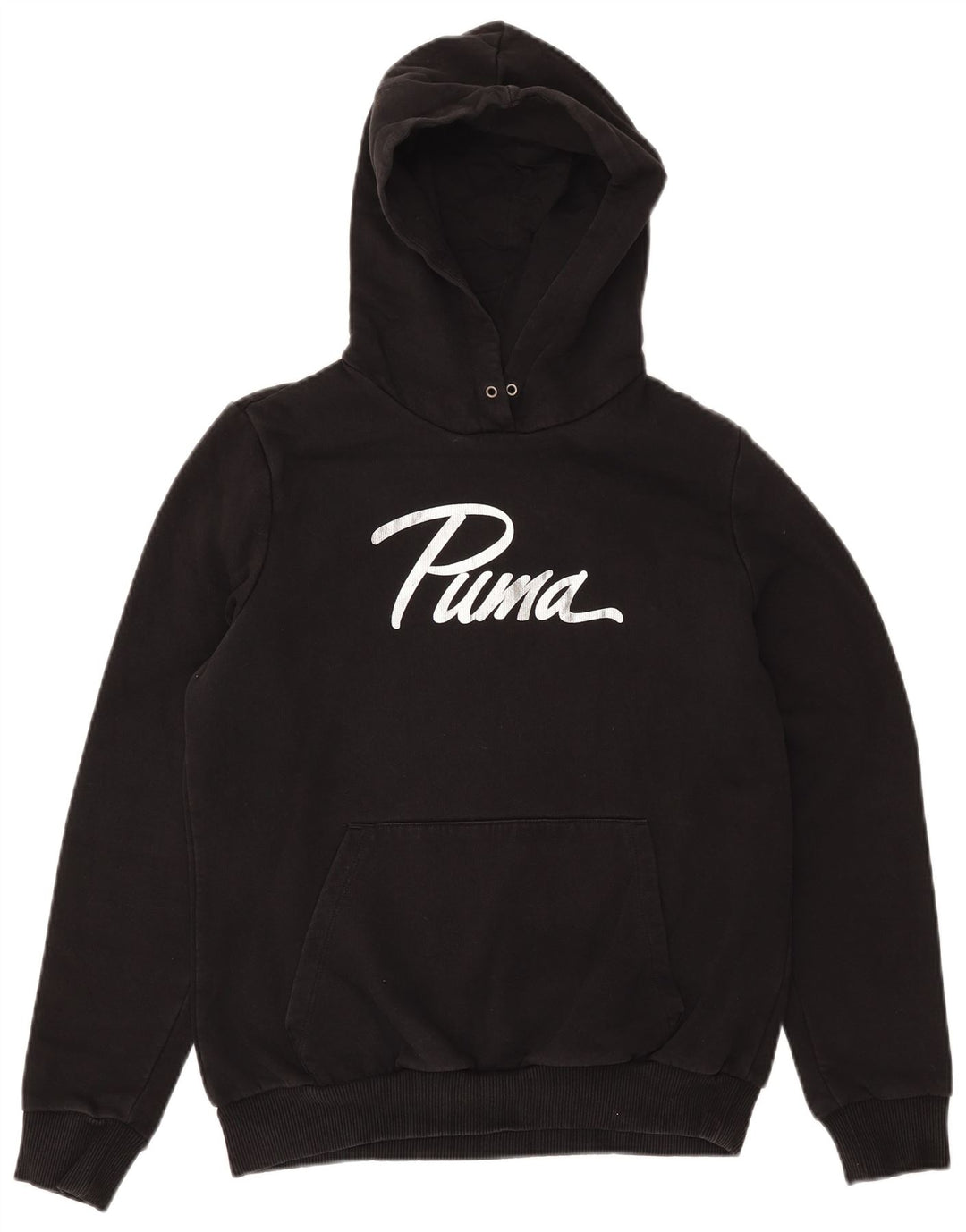 PUMA Damen Graphic Hoodie Pullover UK 14 Mittelschwarze Baumwolle