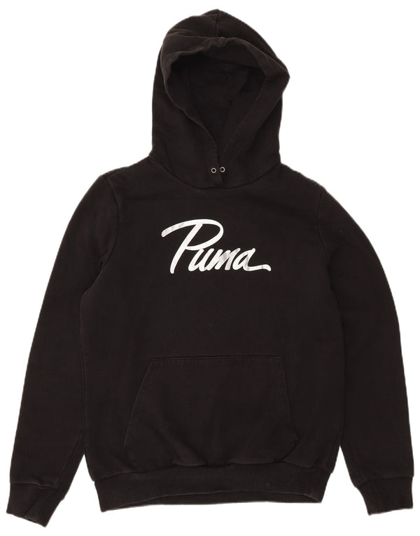 PUMA Damen Graphic Hoodie Pullover UK 14 Mittelschwarze Baumwolle
