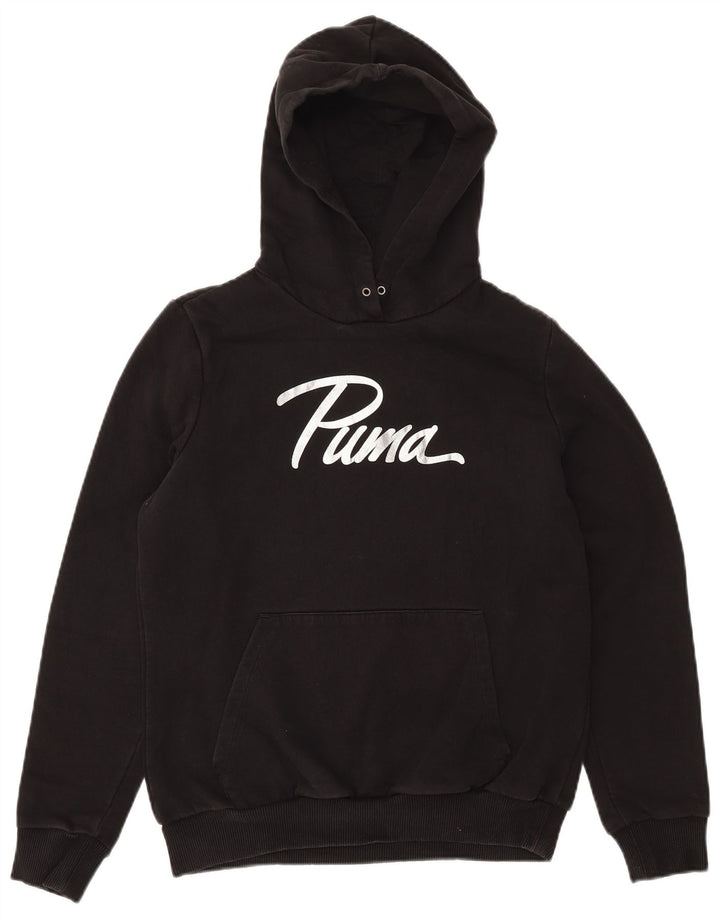 PUMA Damen Graphic Hoodie Pullover UK 14 Mittelschwarze Baumwolle