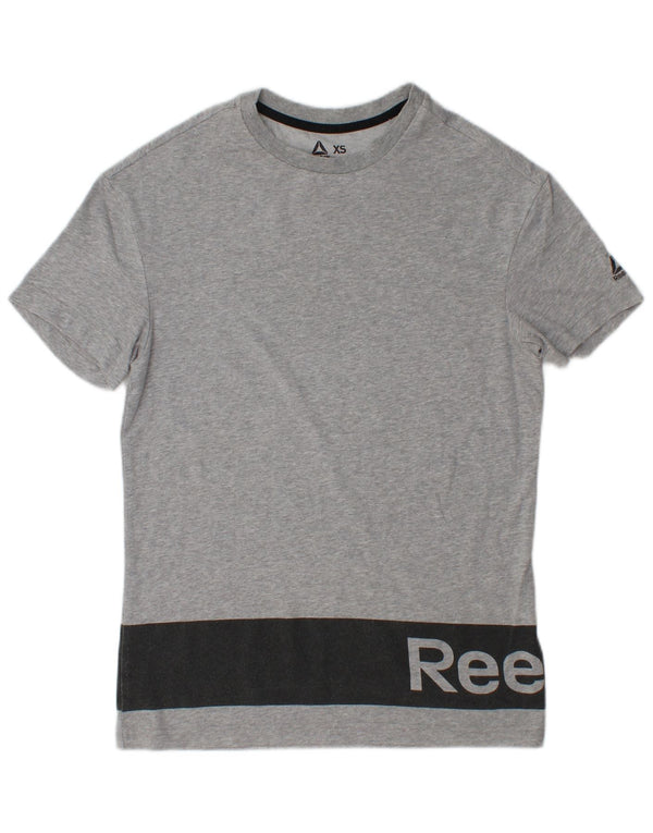 Reebok Herren Grafik T-Shirt Top XS Grau Colourblock Baumwolle