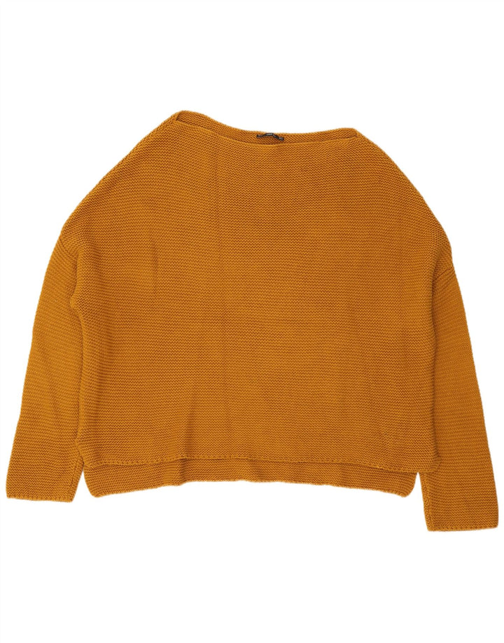 Zara Damen-Pullover, übergroß, U-Boot-Ausschnitt, Gr. 14, Mittelgelb