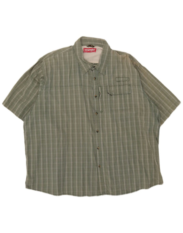 Wrangler Herren Kurzarmhemd 3XL Grün gestreift