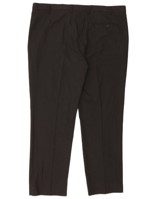 Marks & Spencer Herren-Anzughose mit normaler Passform, W42, L31, schwarzes Polyester