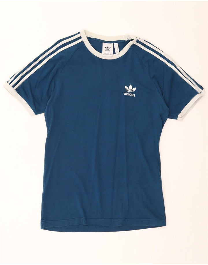 Adidas Herren T-Shirt Top mittelblaue Baumwolle