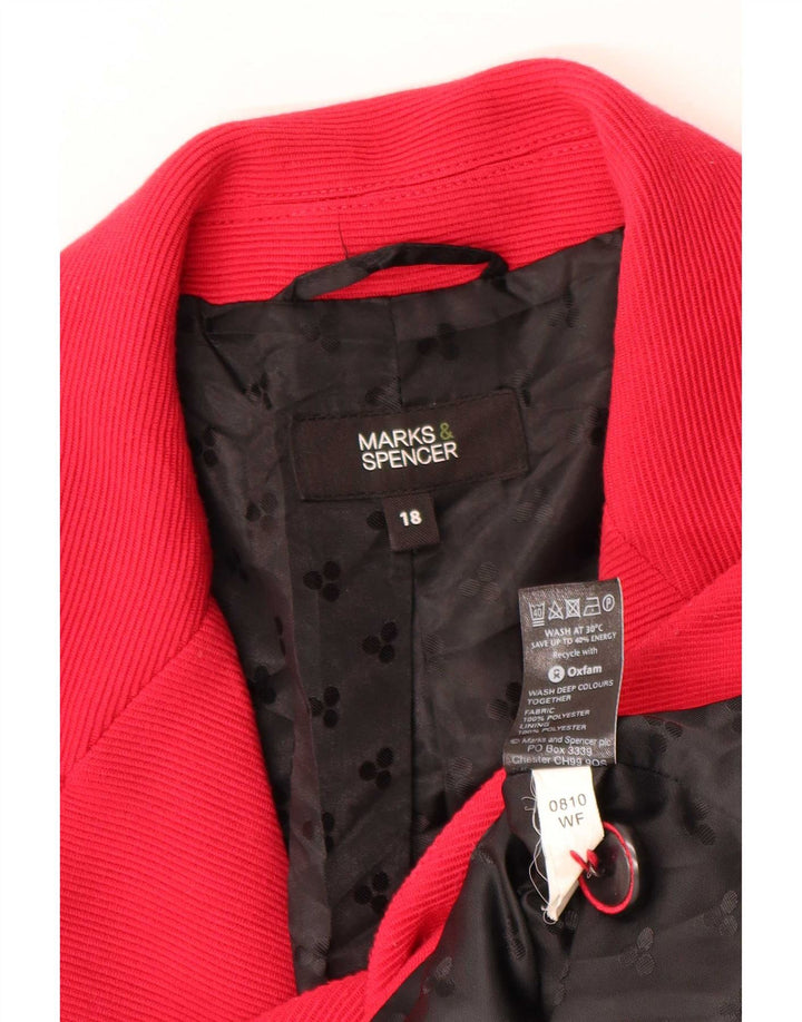 Marks & Spencer Damen-Blazer mit 1 Knopf, UK 18, XL, Rot, Polyester