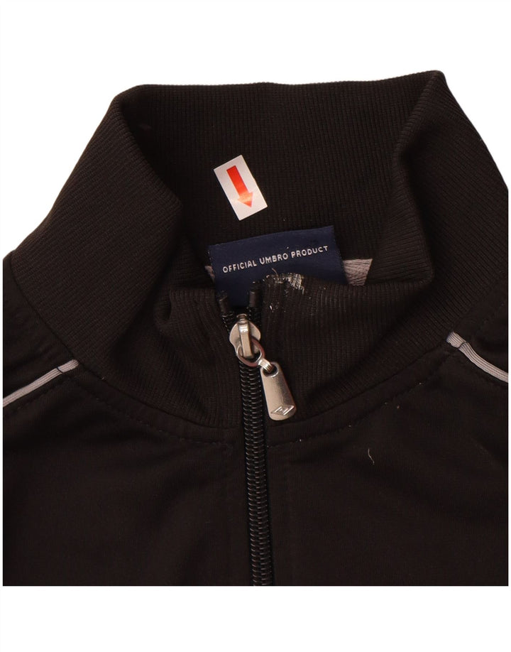 UMBRO Jungen-Trainingsanzug-Top-Jacke, 12–13 Jahre, XL, schwarzes Polyester