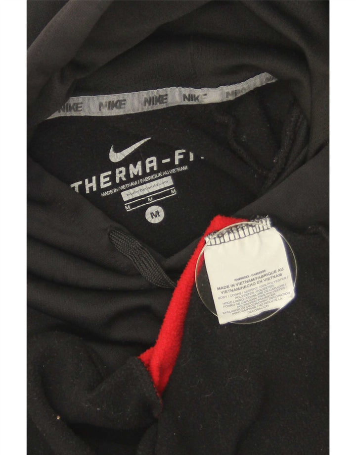 Nike Damen Kapuzenpullover UK 14 Mittelschwarzes Colourblock-Polyester