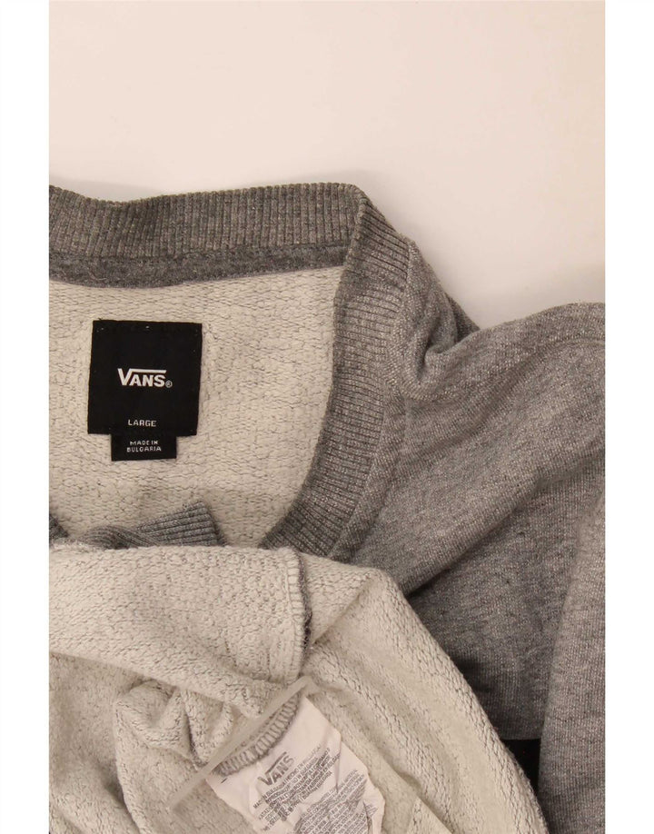 Vans Herren-Sweatshirt mit grafischem Motiv, groß, grau meliert, Baumwolle