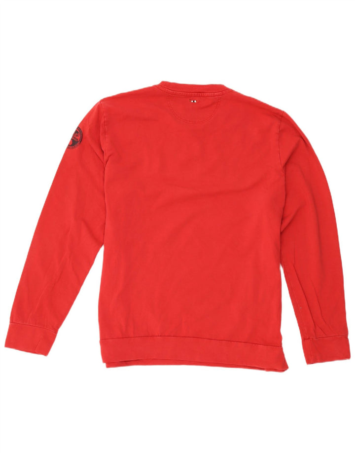 Napapijri Herren-Sweatshirt mit Grafik, 2XL, Rot, Farbblock