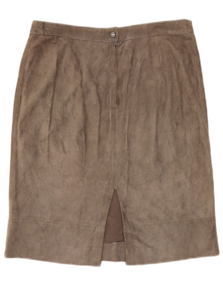 Vintage Damen Wildlederrock W30 Mittelgrau