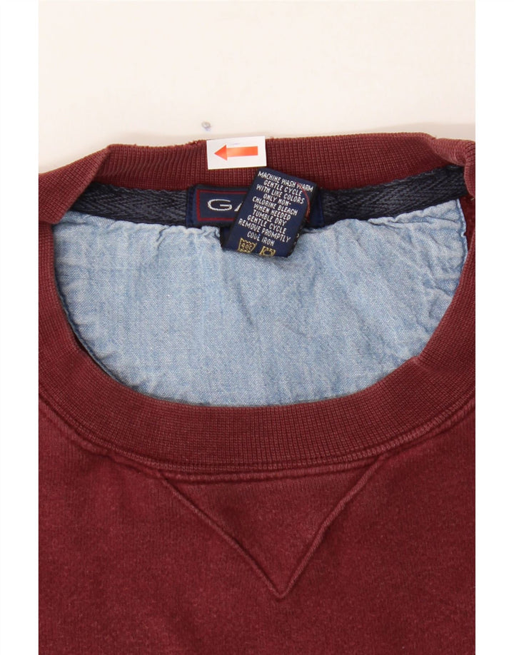 GANT Mens Sweatshirt Jumper Medium Burgundy Cotton Vintage Gant and Second-Hand Gant from Messina Hembry 